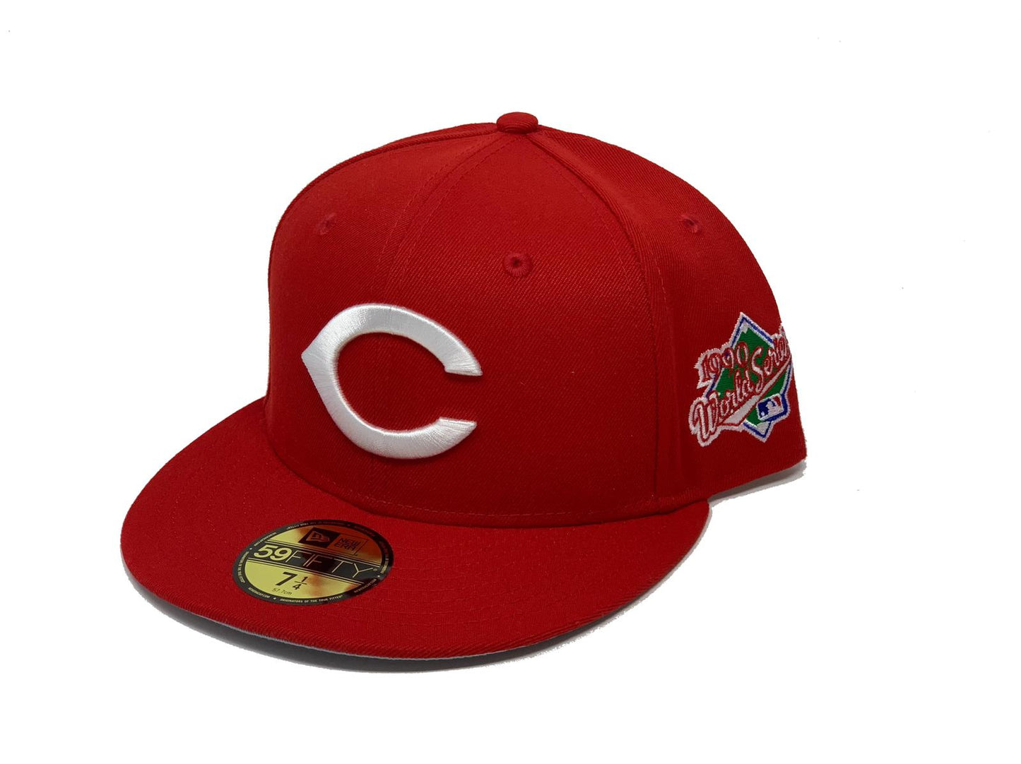 Cincinnati Reds 1990 World Series Gray Brim Fitted Hat-Red