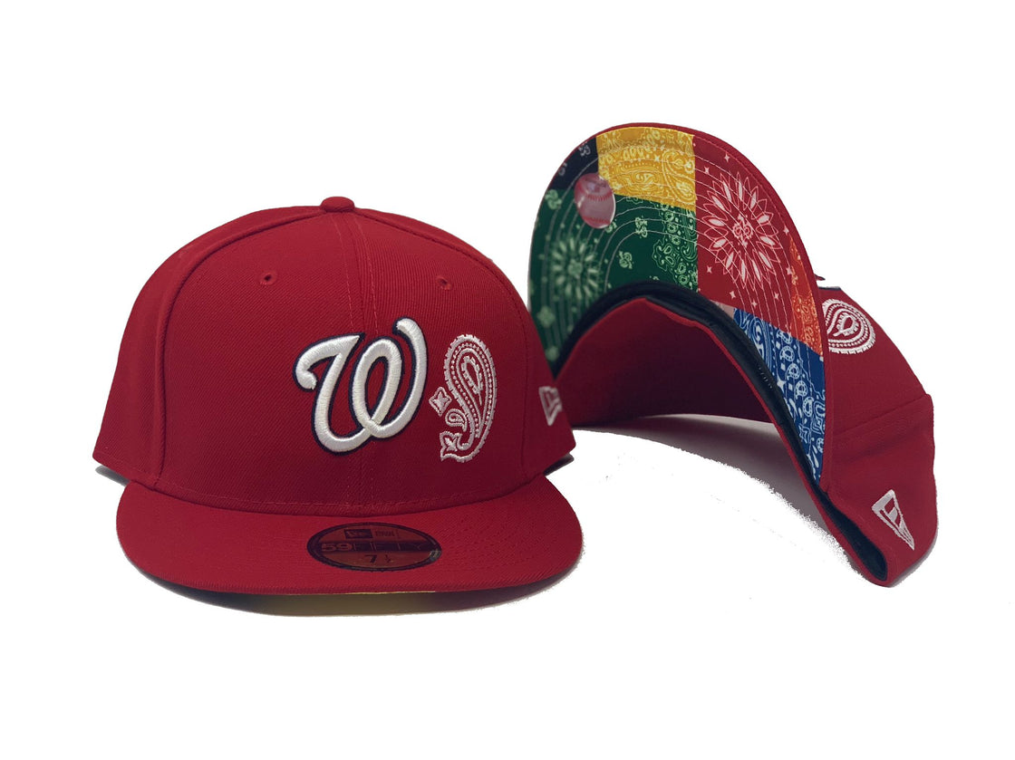Red Washington National MLB Patch Work New Era Fitted Hat