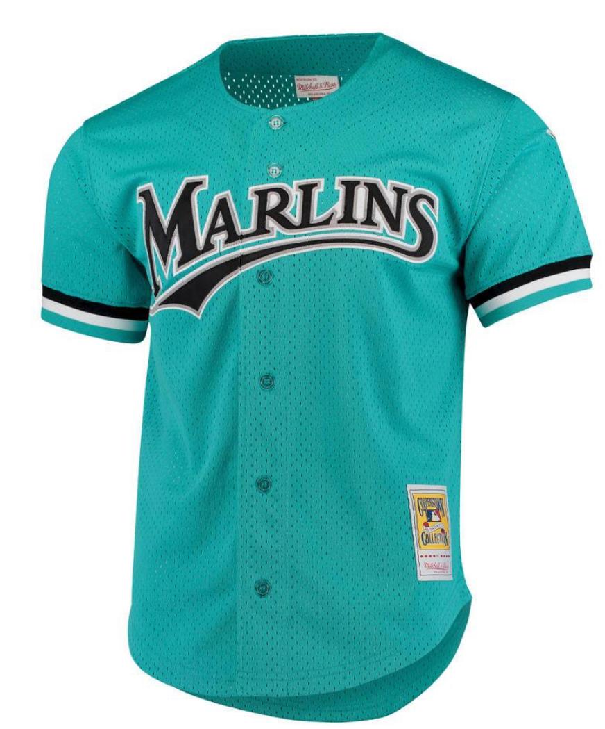 Andre Dawson Florida Marlins Mitchell & Ness Fashion Cooperstown Collection Mesh Batting Practice Jersey – Teal