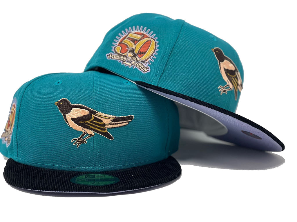 Baltimore Orioles 50th Anniversary Corduroy Visor Lavander Brim New Era Fitted Hat
