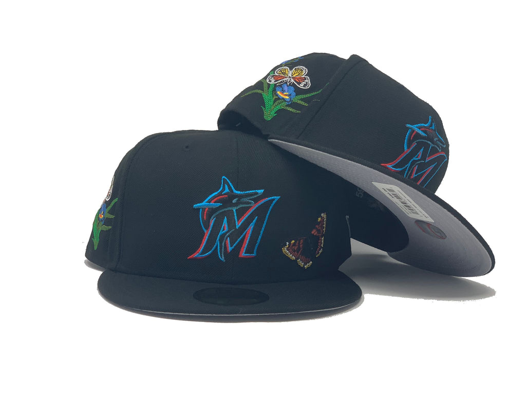 FELT *  MIAMI MARLIN BLACK 59FIFTY NEW ERA FITTED HAT