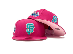 SAN FRANCISCO GIANTS CANDLESTICK PARK "BUBBLE GUM" PINK BRIM NEW ERA FITTED HAT