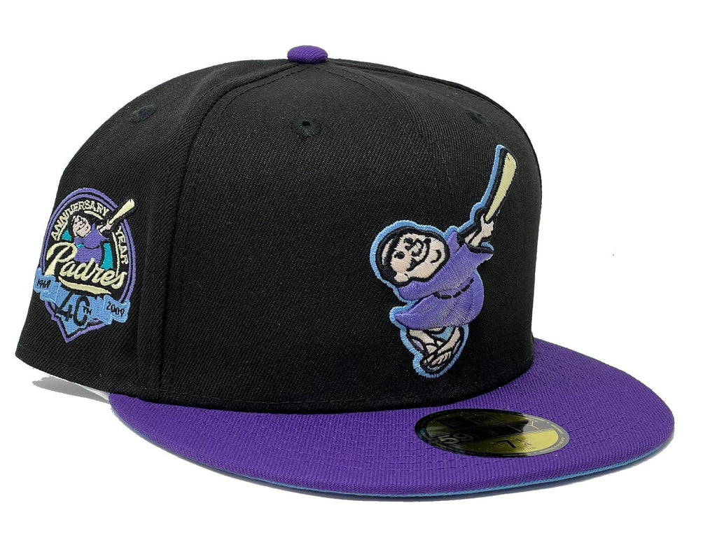 San Diego Padres 40th Anniversary Black Purple Icy Brim New Era Fitted Hat