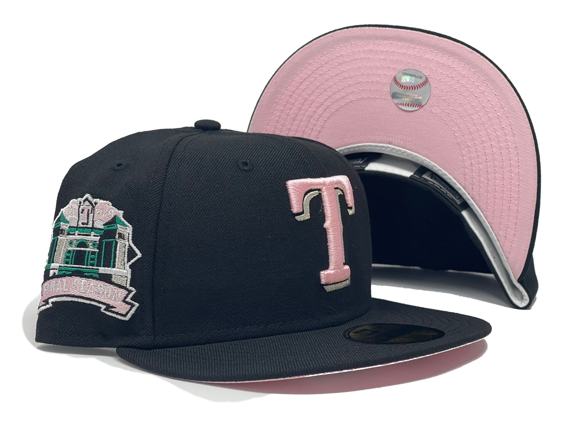 New Era Girl's Texas Rangers Pink Dipdye V-Neck T-Shirt