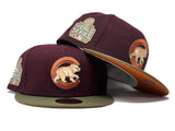 CHICAGO CUBS 2016 WORLD SERIES MAROON OLIVE RUST ORANGE BRIM NEW ERA FITTED HAT