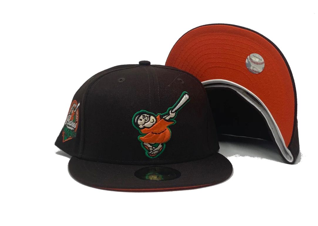 SAN DIEGO PADRES 40TH ANNIVERSARY "AUTUMN COLLECTION" ORANGE BRIM NEW ERA FITTED HAT