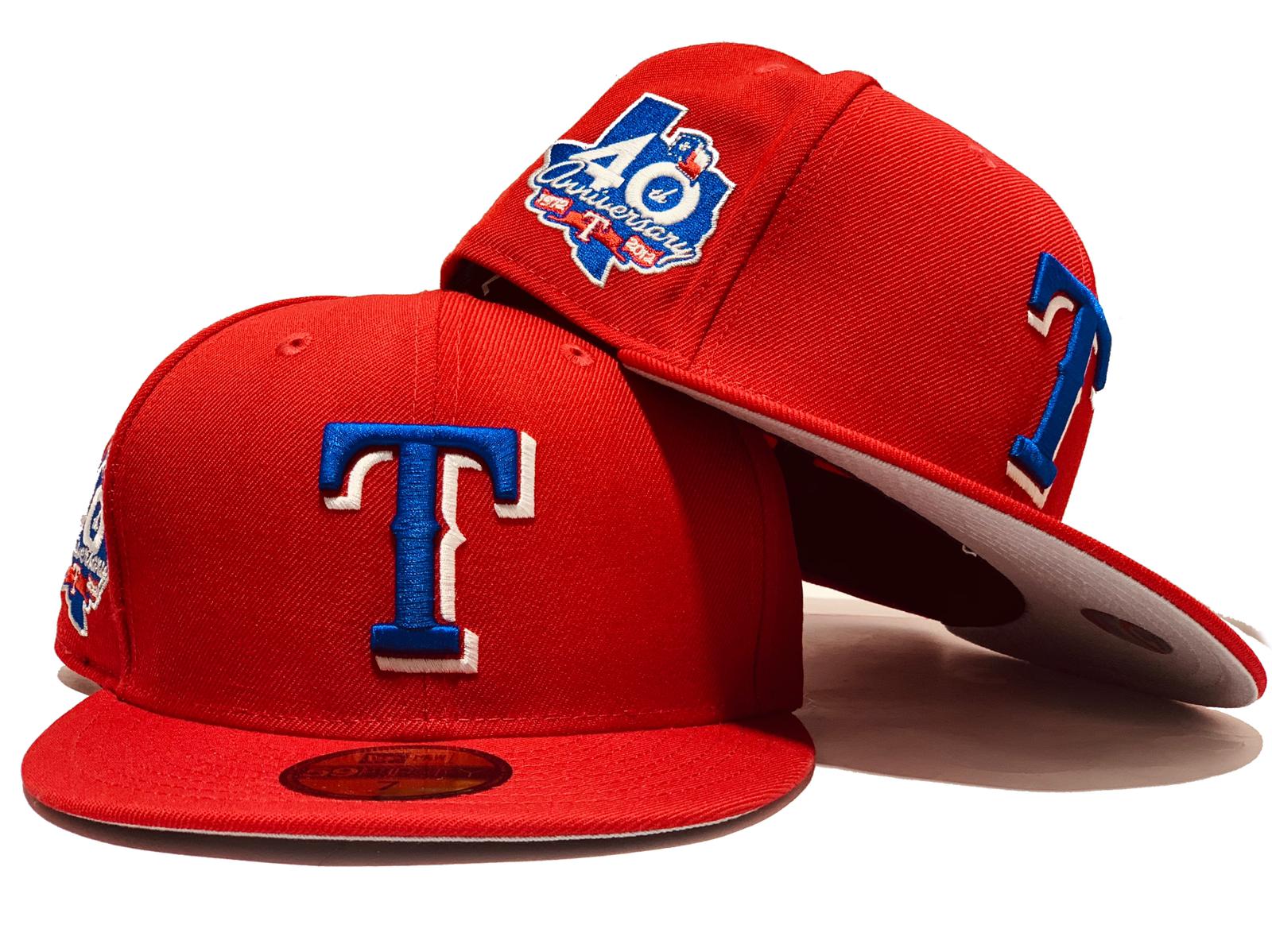 Texas Rangers 40th Anniversary Red New Era Fitted Hat – Sports