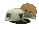 SAN DIEGO PADRESS OFF WHITE METALLIC GOLD BRIM NEW ERA FITTED HAT