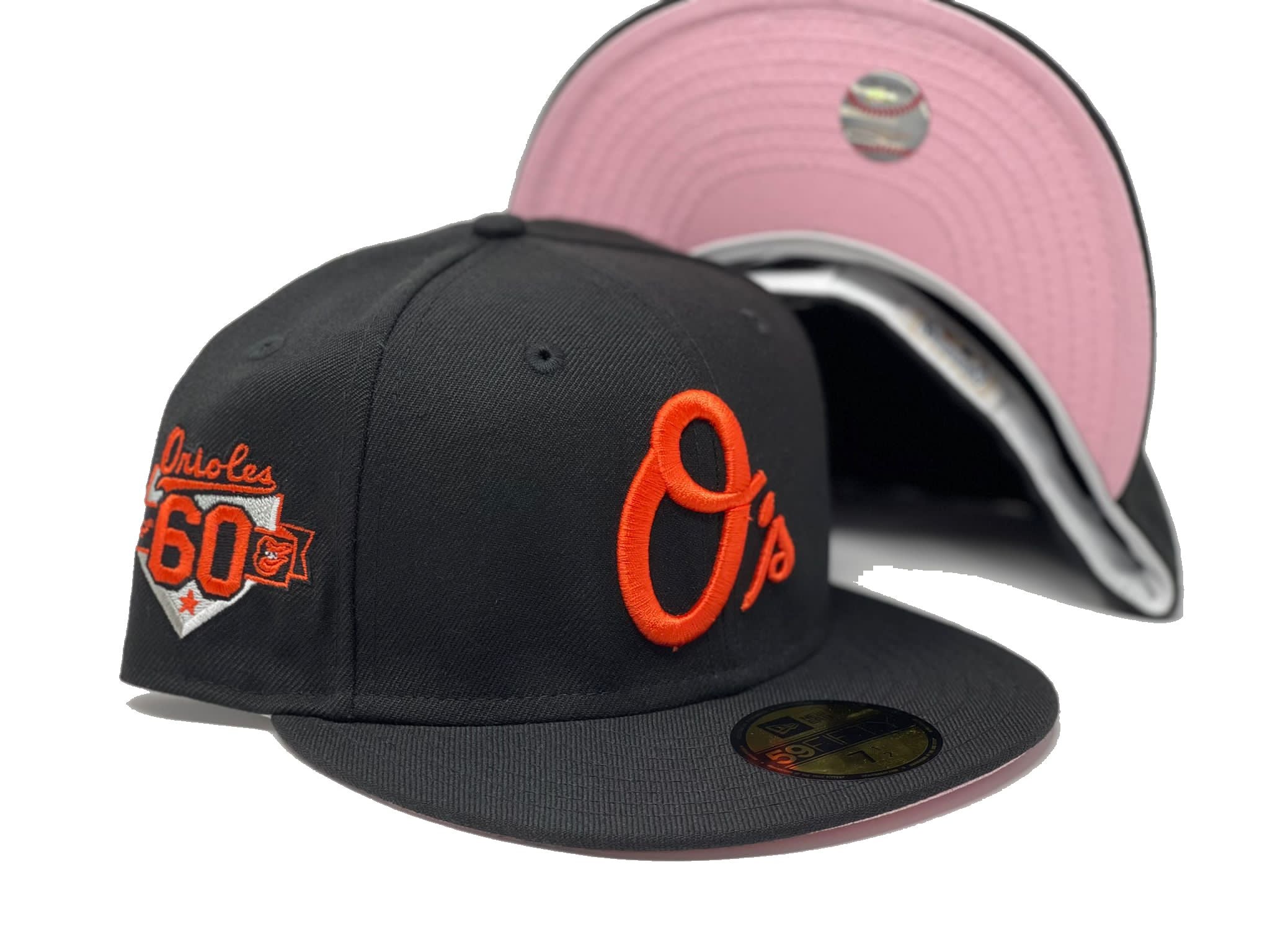 Baltimore Orioles New Era Cream/Black MP6 Custom Side Patch 59FIFTY Fitted Hat, 7 / Cream/Black