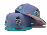 SALT LAKE BEES MINOR LEAGUE  20TH ANNIVERSARY PINK BRIM NEW ERA FITTED HAT
