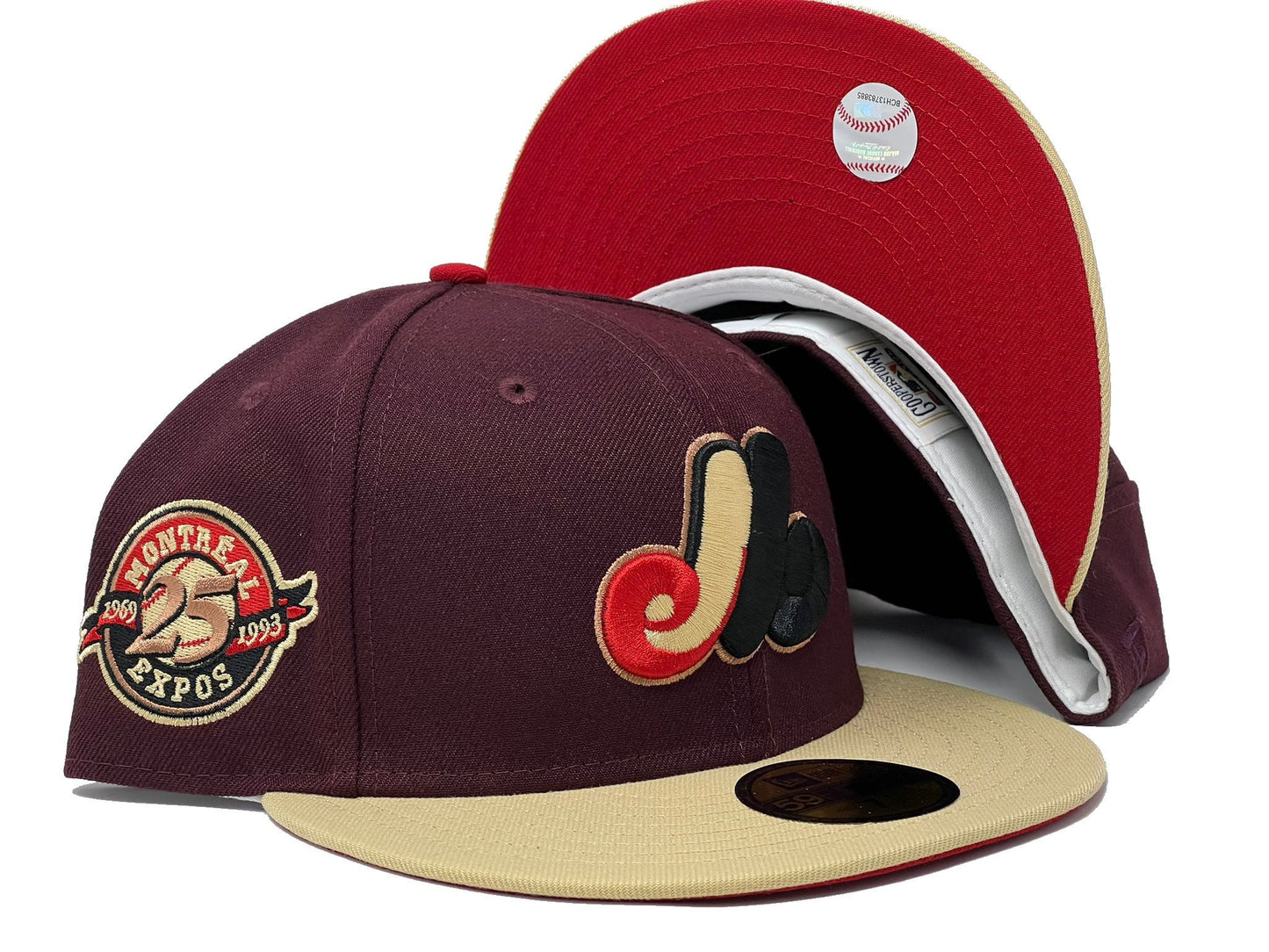 Montreal Expos 25th Anniversary Red Brim New Era Fitted Hat