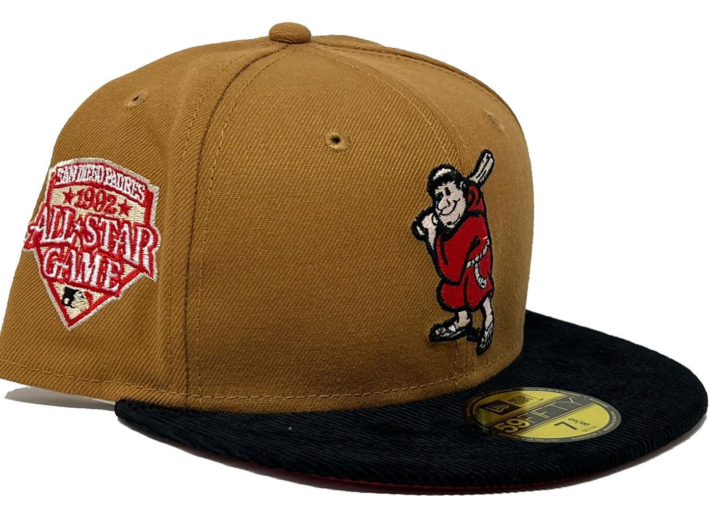 San Diego Padres 1992 All Star Game Black Corduroy Visor Red Brim New Era Fitted Hat