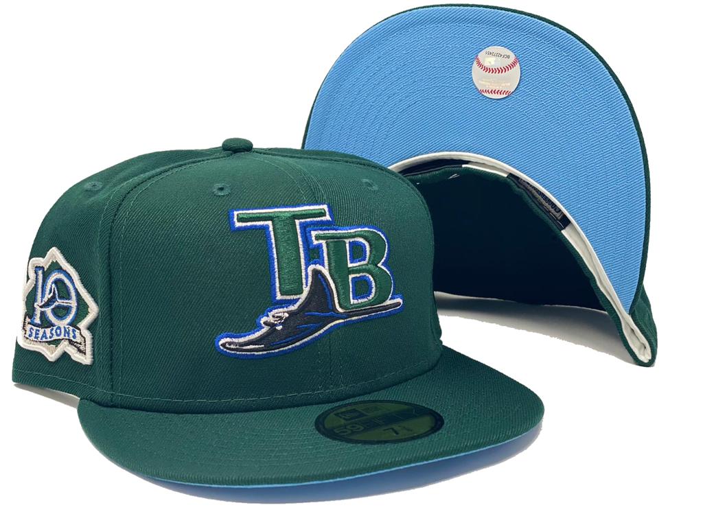 TAMPA BAY DEVIL RAYS 10TH SEASON DARK GREEN ICY BRIM NEW ERA FITTED HAT