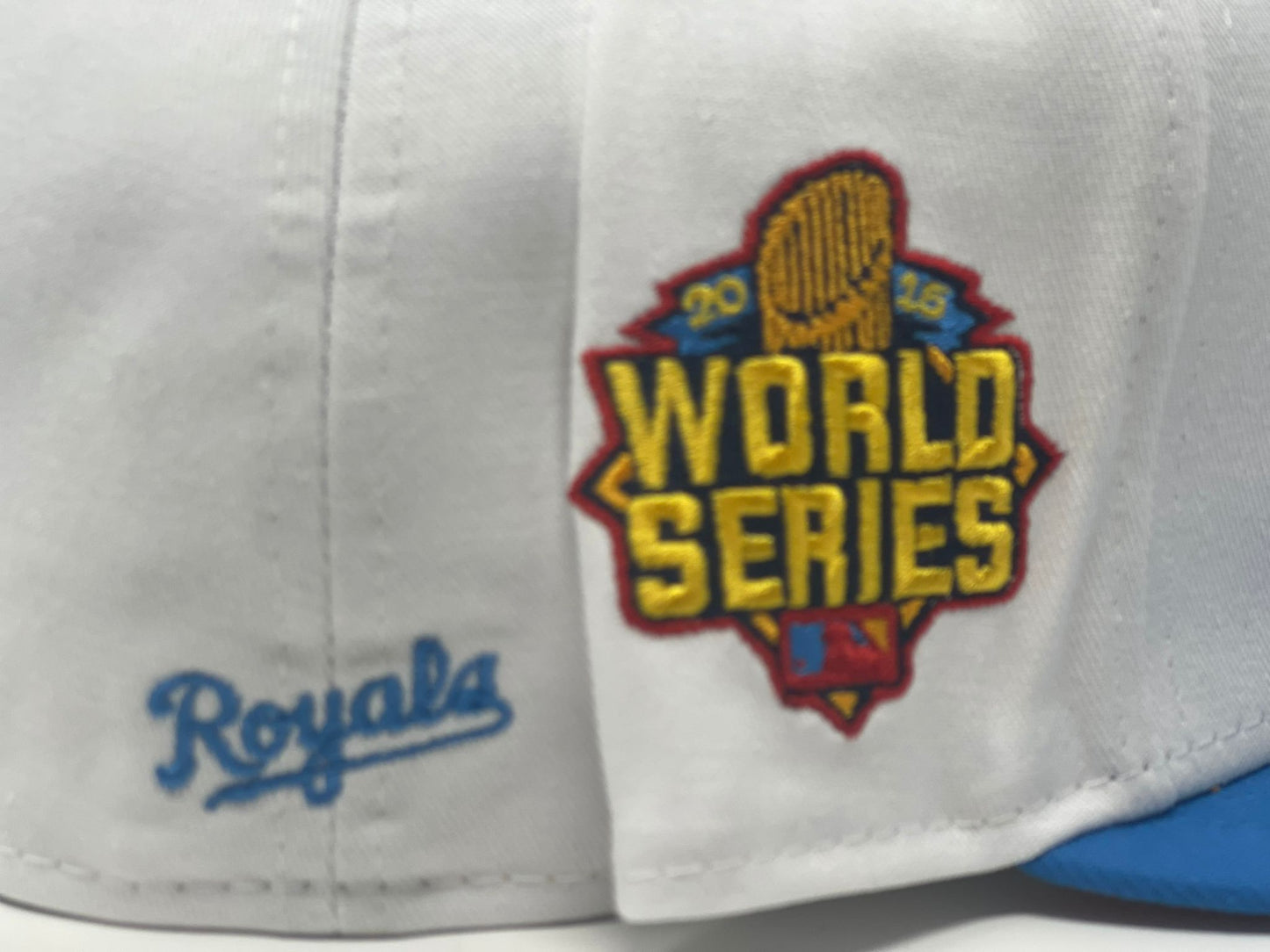 KANSAS CITY ROYALS 2015 WORLD SERIES "MLB * INTERNATIONAL SOCCER CROSSOVER " PACK LIGHT ORANGE BRIM NEW ERA FITTED HAT