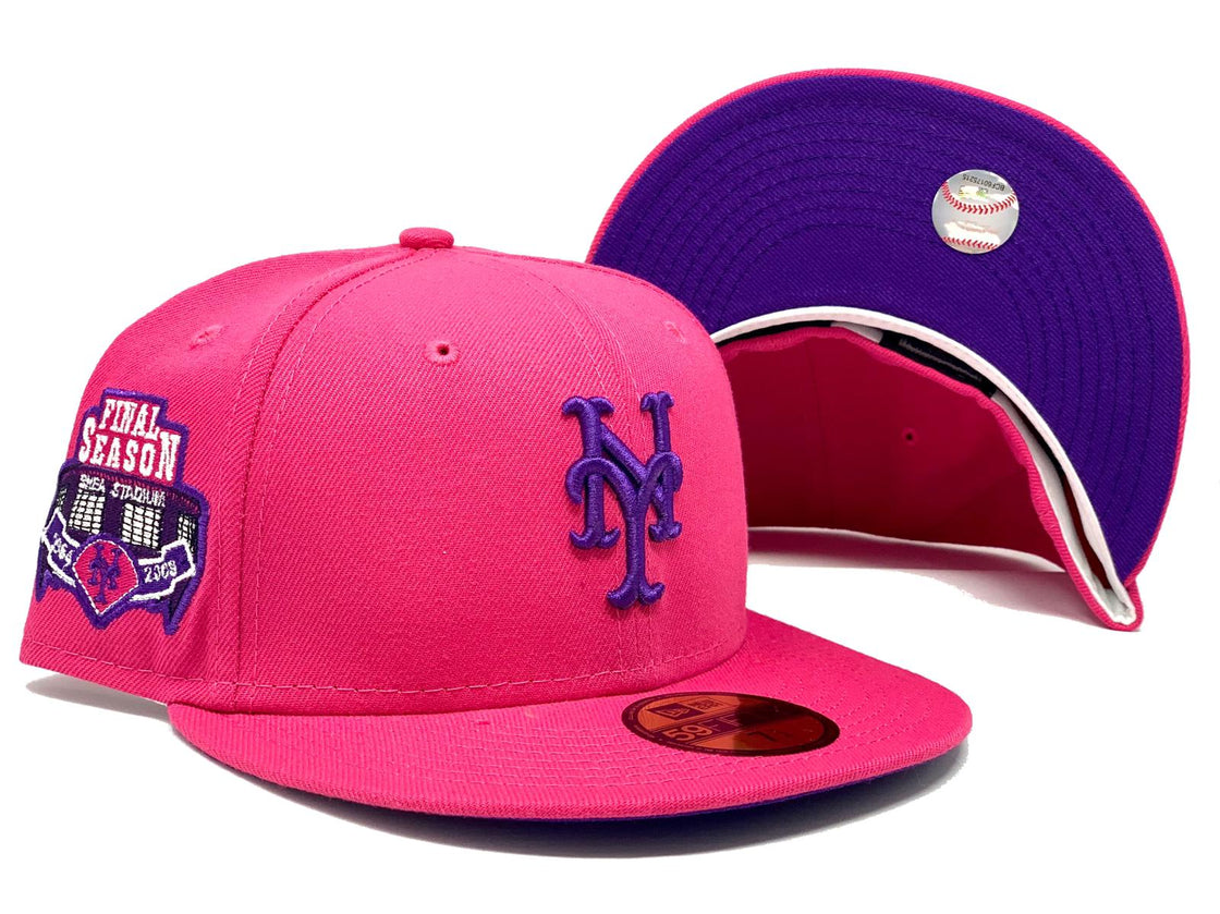 NEW YORK METS SHEA STADIUM FINAL SEASON FUSION PINK PURPLE BRIM NEW  ERA FITTED HAT