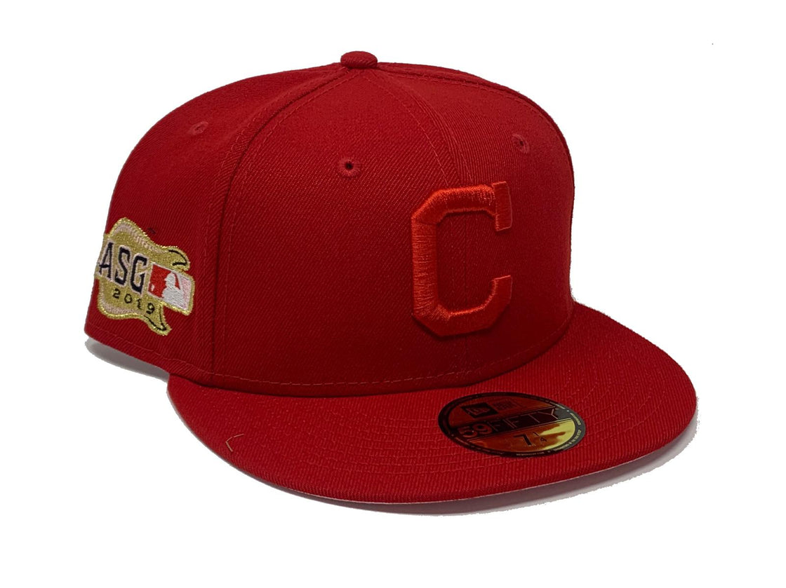 CLEVELAND  INDIANS 2019 ALL STAR GAME RED PINK BRIM NEW ERA FITTED HAT