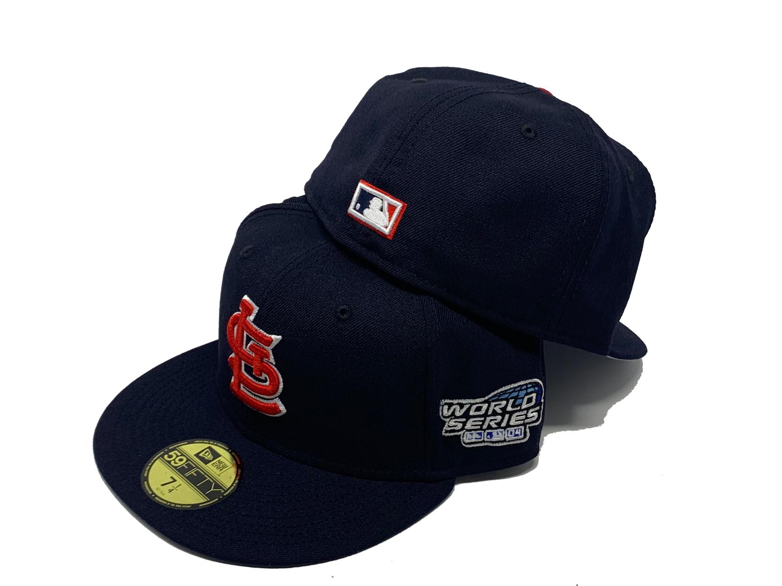 Navy Blue St. Louis Cardinals 4X World Series Champions Crown New Era 59FIFTY Fitted 73/4