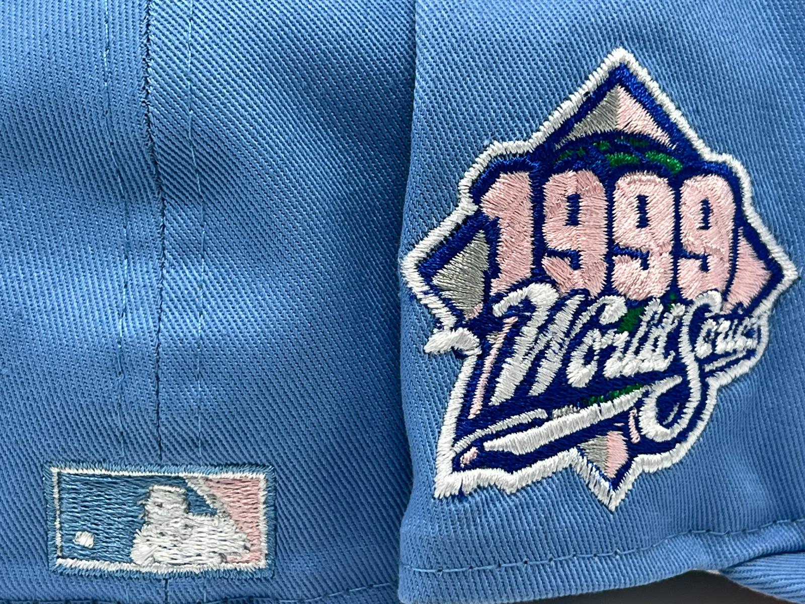 NEW YORK YANKEES 1999 WORLD SERIES SKY BLUE PINK BRIM NEW ERA FITTED H –  Sports World 165