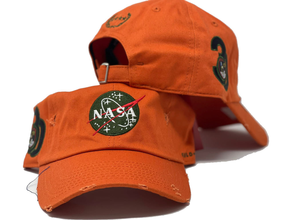 Orange Nasa Dad Hat 30th Anniversary Side Patch