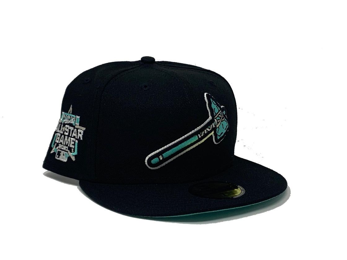 ATLANTA BRAVES 2021 ALL STAR GAME BLACK CLEAR MINT BRIM NEW ERA FITTED HAT