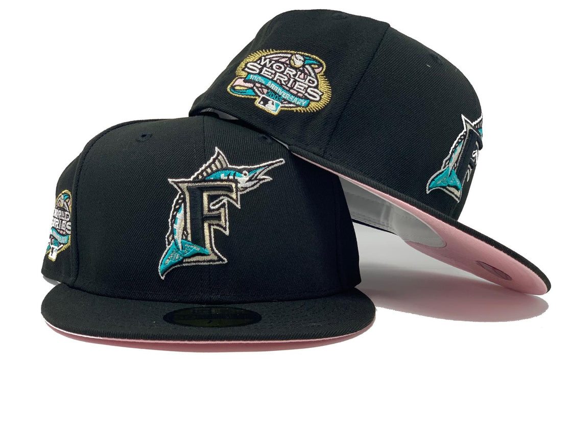 FLORIDA MARLIN 2003 WORLD SERIES BLACK PINK BRIM NEW ERA FITTED HAT