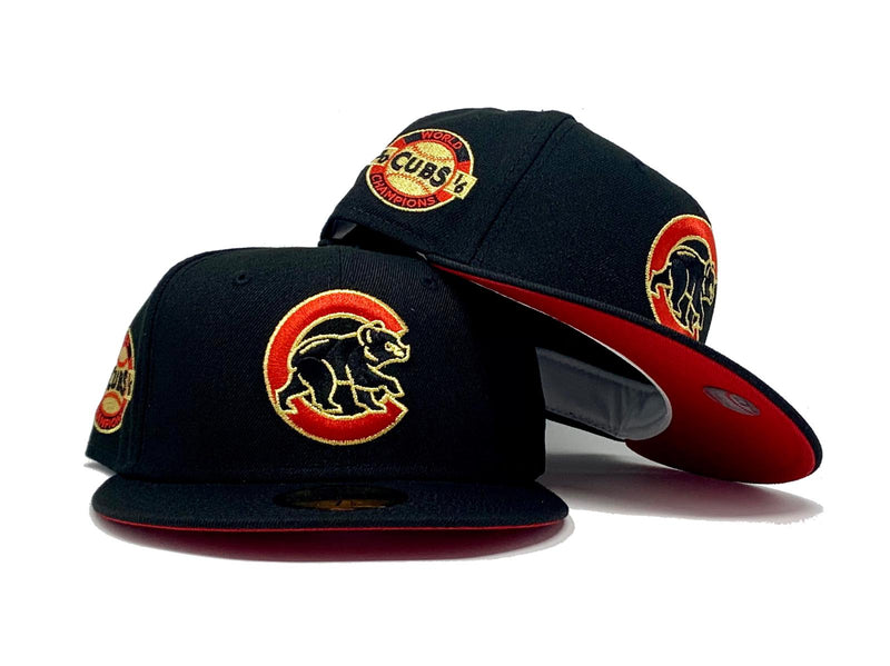 CHICAGO CUBS 2016 WORLD SERIES CHAMPIONS BLACK RED BRIM NEW ERA