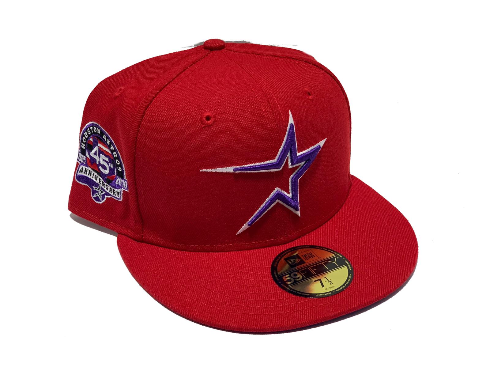 New Era x Hat Club Exclusive Cool Fashion Houston Astros 50th Anniversary Patch 59FIFTY Fitted Hat Navy/Red