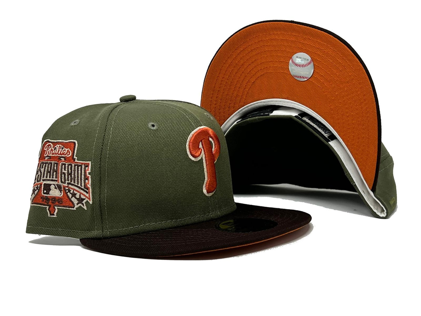 PHILADELPHIA PHIILIS 2006 ALL STAR GAME " OLIVE RUST PACK" NEW ERA FITTED HAT