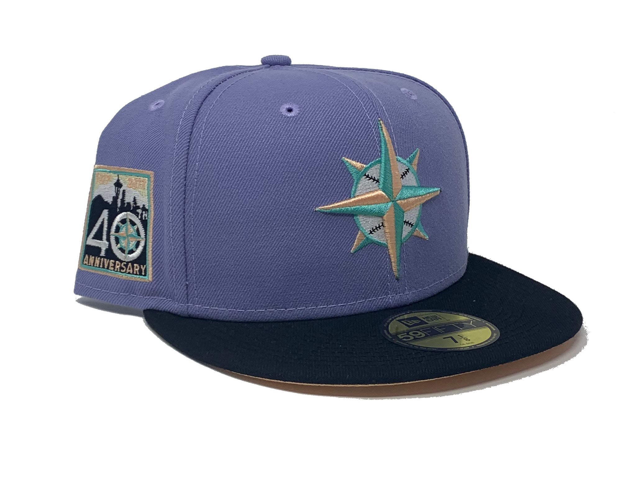 Seattle Mariners 40TH Anniversary New Era 59Fifty Fitted Hat (Black Blue  YellowGrey Under Brim)