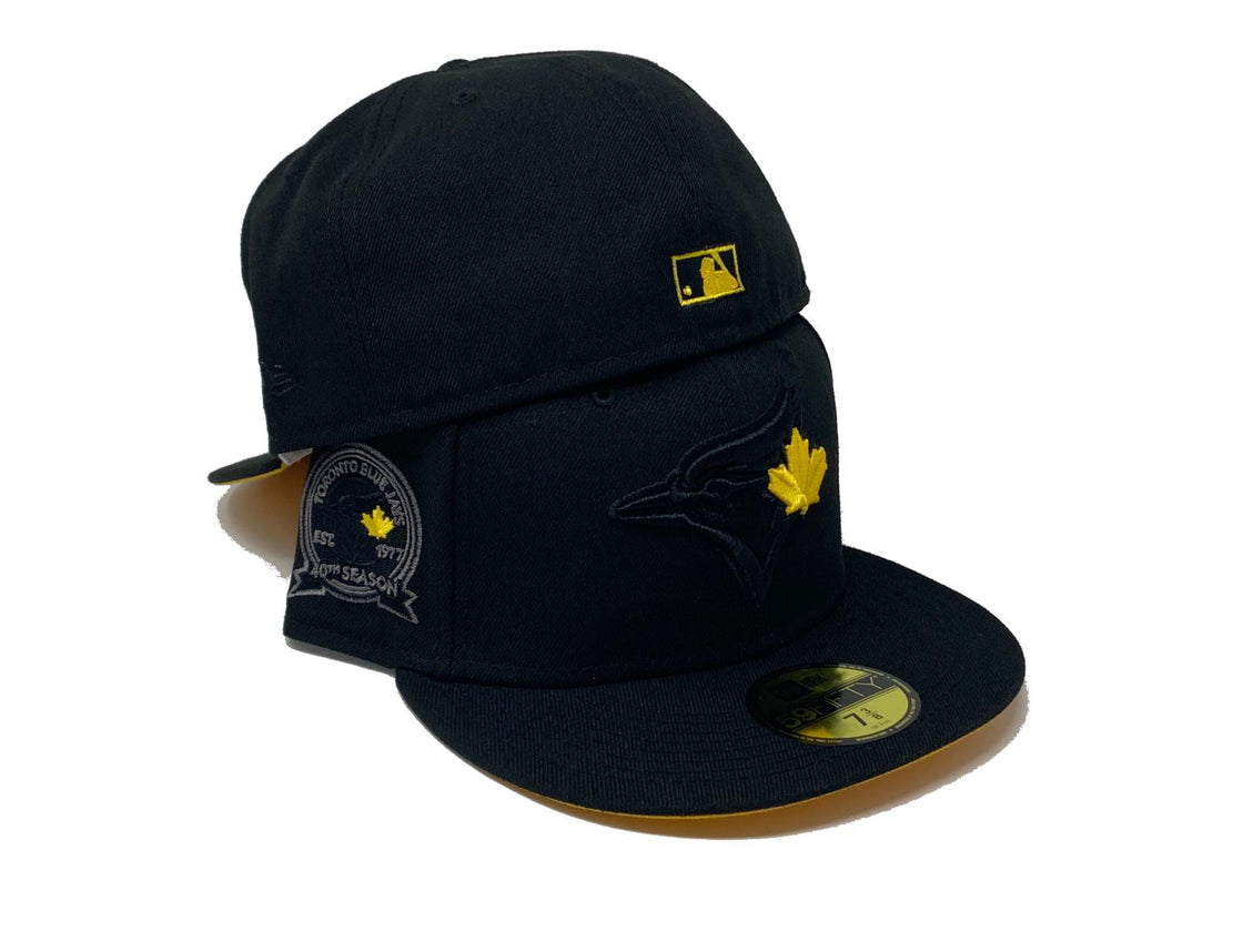 TORONTO BLUE JAYS 40TH SEASONS BLACK YELLOW BRIM NEW ERA FITTED HAT