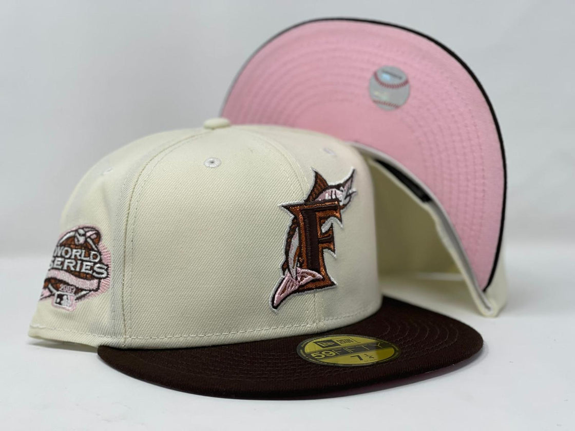 Off White Florida Marlin 2003 World Series Custom New Era Fitted Hat