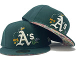 Oakland Athletics Floral Print Brim New Era Fitted Hat