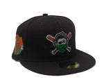PITTSBURGH PIRATES  DEEP BROWN  "AUTUMN COLLECTION" ORANGE BRIM NEW ERA FITTED HAT