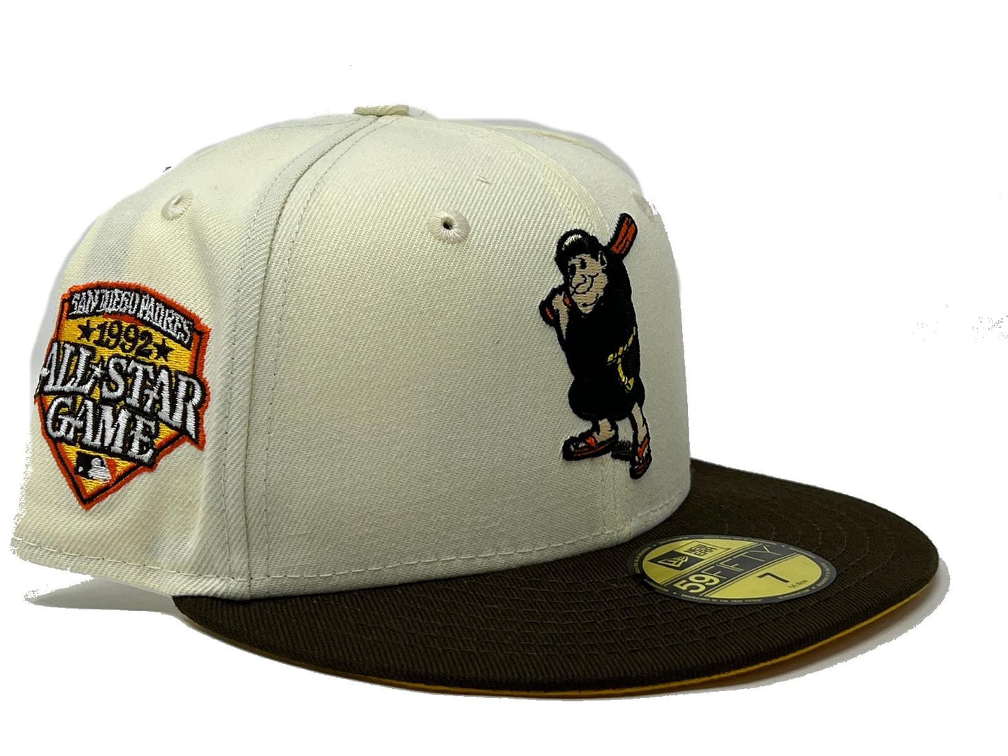 SAN DIEGO PADRES 1992 ALL STAR GAME TAXI YELLOW BRIM NEW ERA FITTED HAT