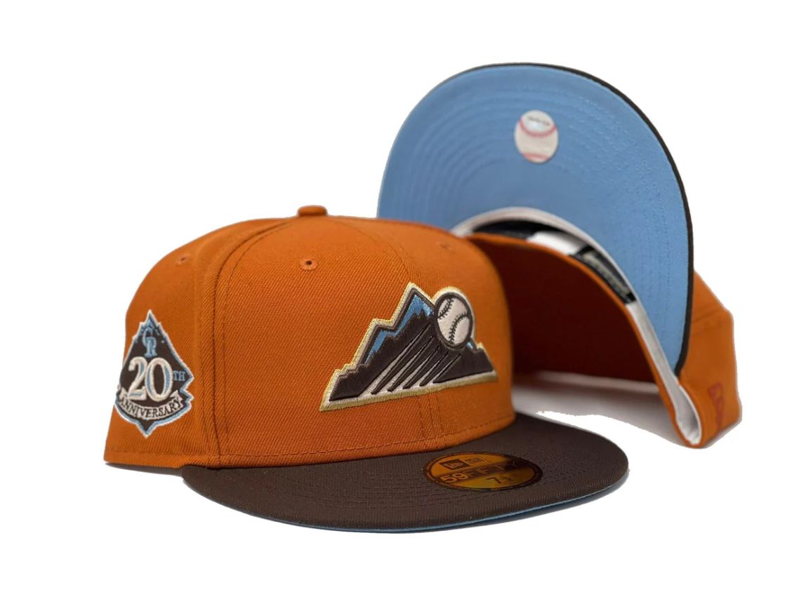 COLORADO ROCKIES 20TH ANNIVERSARY "SUNSET DRIP COLLECTION" ICY BRIM NEW ERA FITTED HAT