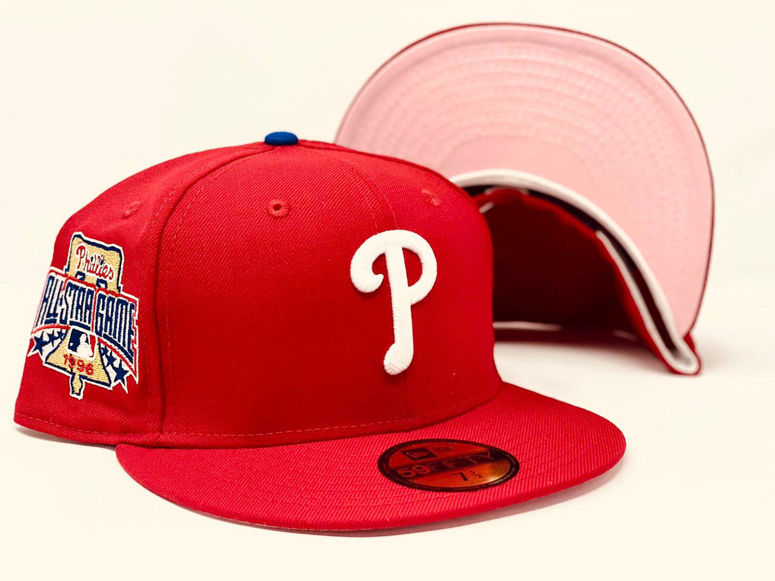 PHILADESLPHIA PHILLIES 1996 ALL STAR GAME RED PINK BRIM NEW ERA FITTED HAT