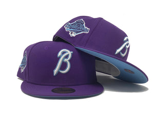 Purple Atlanta Braves 1995 World Series Ligature Logo Fitted Hat