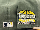 TAMPA BAY TROPICANA FIELD OLIVE GREEN CAMEL TAXI YELLOW BRIM NEW ERA FITTED HAT