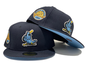 ST. LOUIS CARDINALS 1964 WORLD SERIES NAVY ICY BRIM NEW ERA FITTED HAT