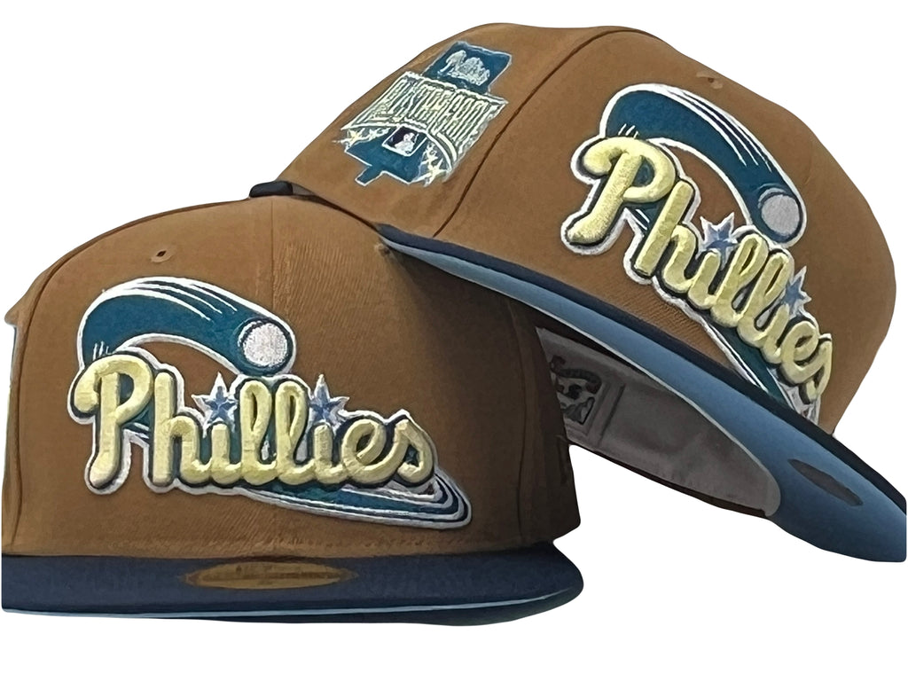Philadelphia Phillies 1996 All Star Game Light Bronze Navy Visor Icy Brim New Era Fitted Hat