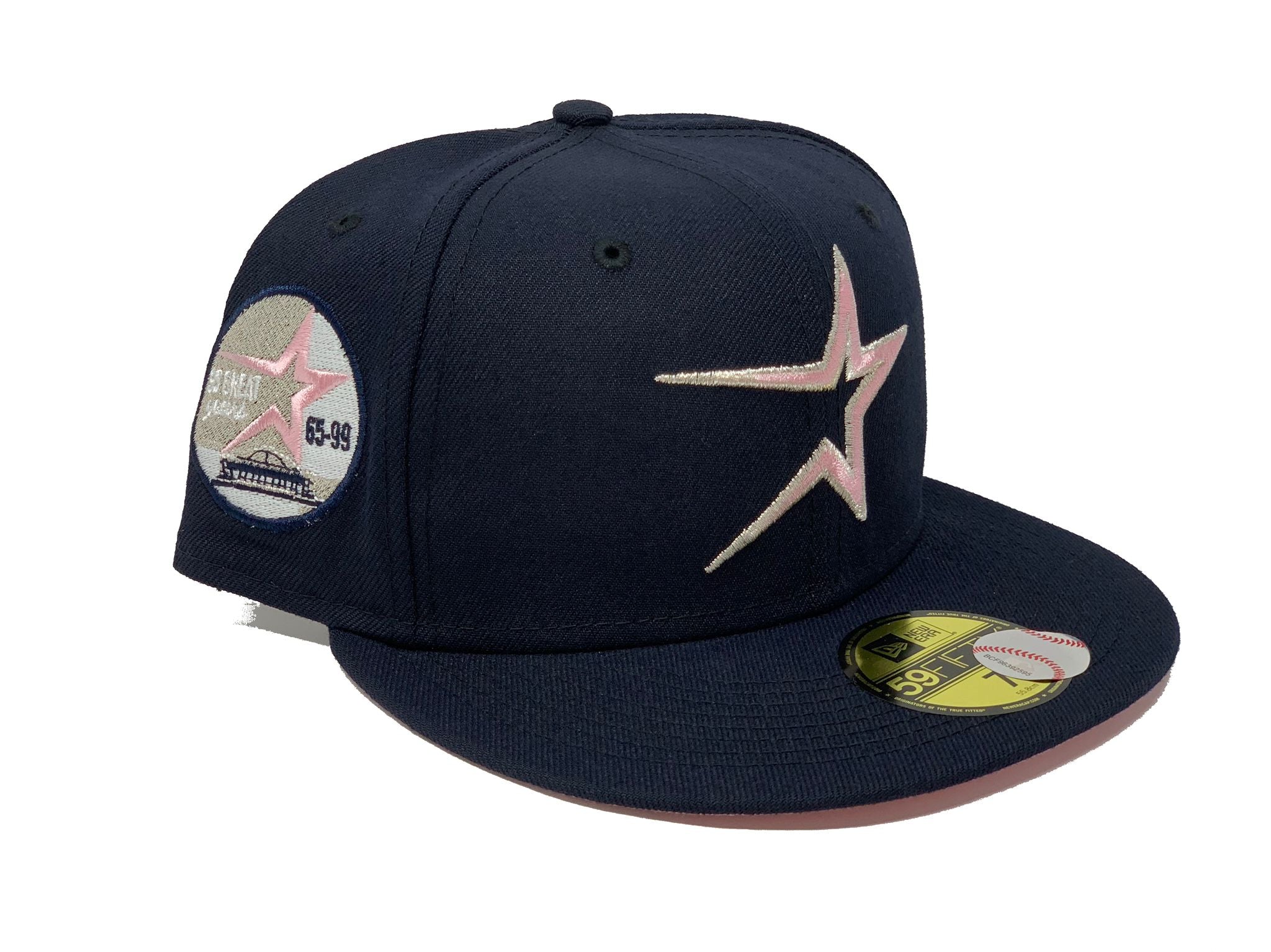 Men's New Era Pink/Sky Blue Houston Astros 35th Anniversary Undervisor  59FIFTY Fitted Hat
