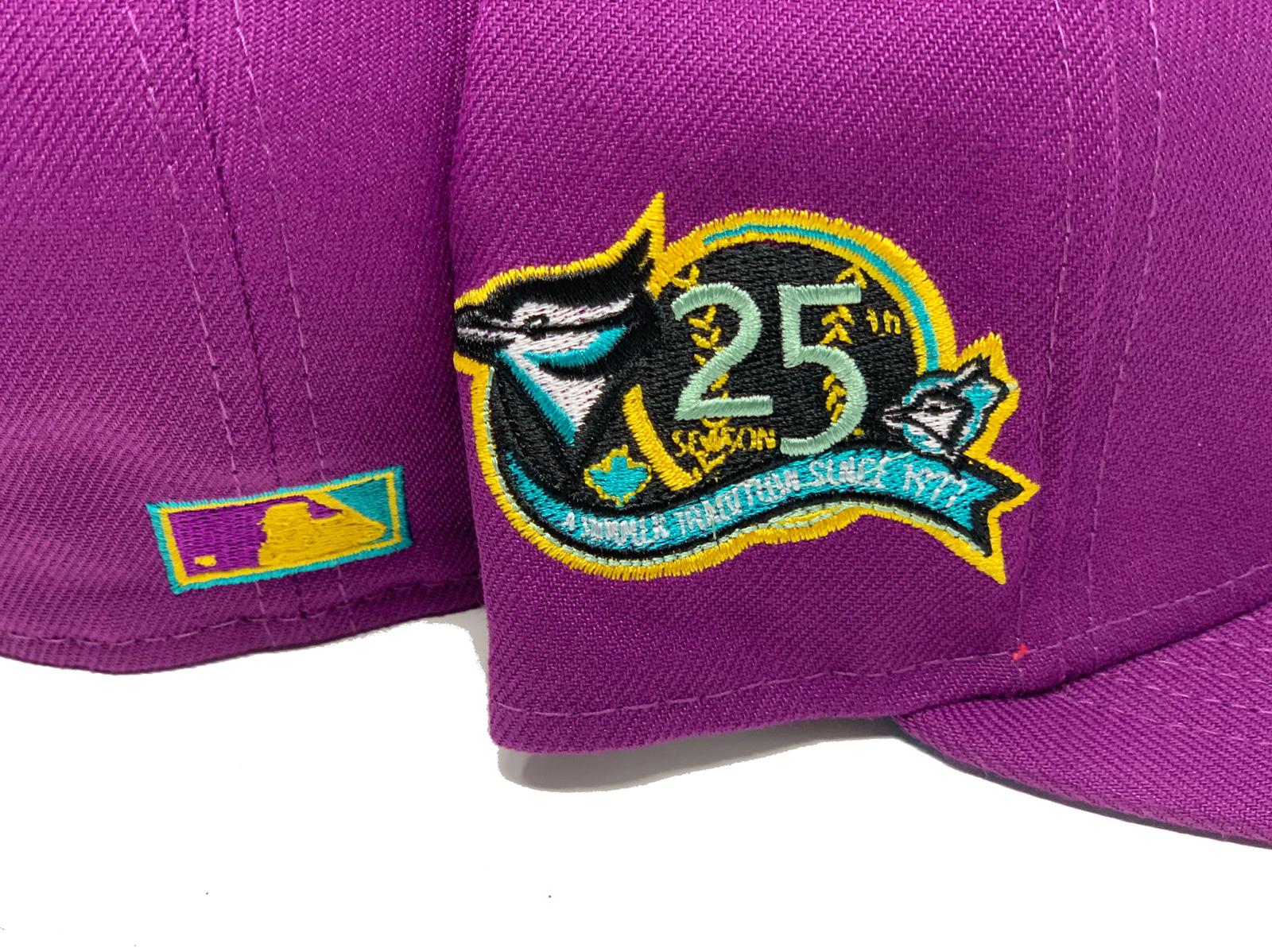 SportsWorld Toronto Blue Jays 25th Anniversary Purple Black 7 3/4 New Era  Hat