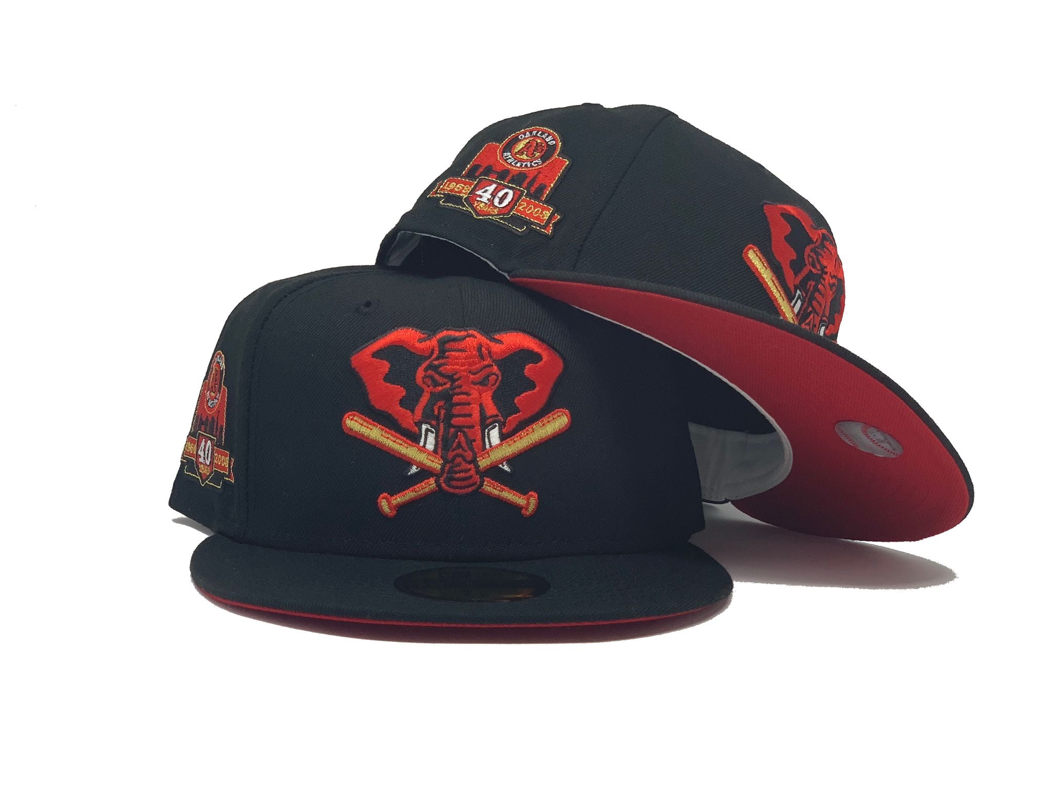New Era Oakland Athletics Aux Pack Vol 2 25th Anniversary Patch Hat Club Exclusive 59FIFTY Fitted Hat Black/Red/Kelly