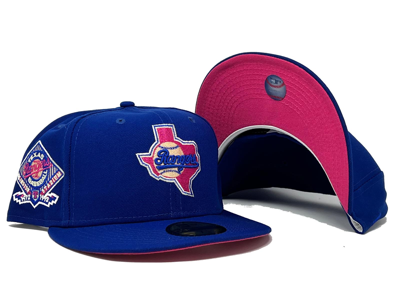 Men's Texas Rangers New Era White/Pink Chrome Rogue 59FIFTY Fitted Hat