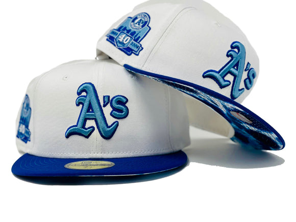 White Oakland Athletics 40th Anniversary Ocean-Cloud New Era Fitted