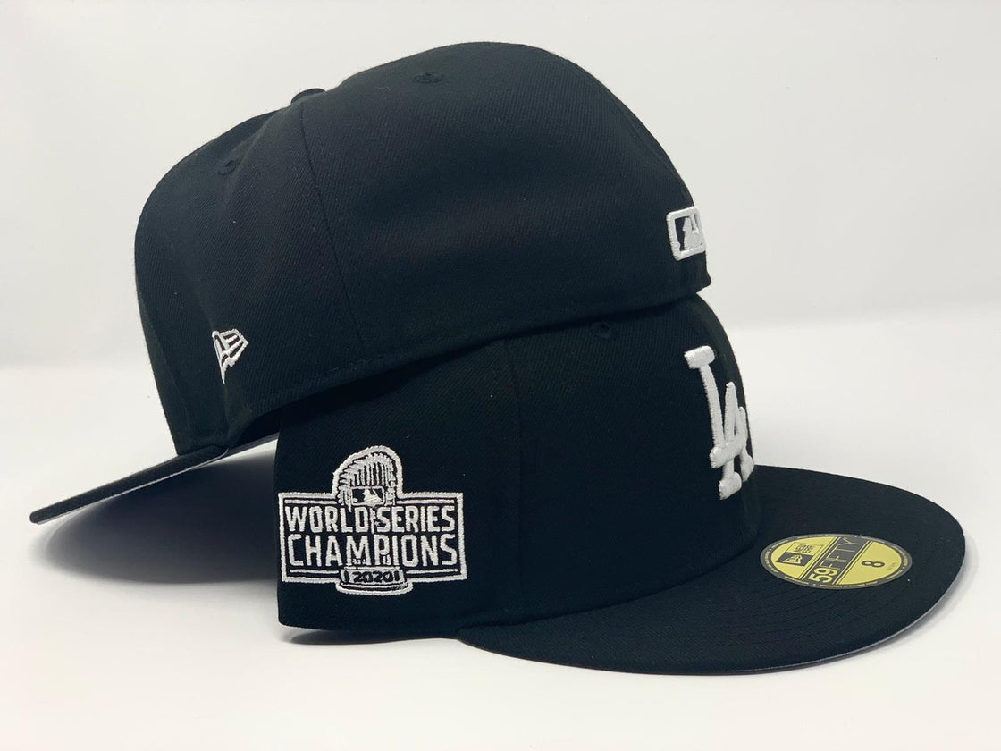 LOS ANGELES DODGERS 2020 WORLD SERIES CHAMPIONS BLACK GRAY BRIM NEW ERA FITTED HAT