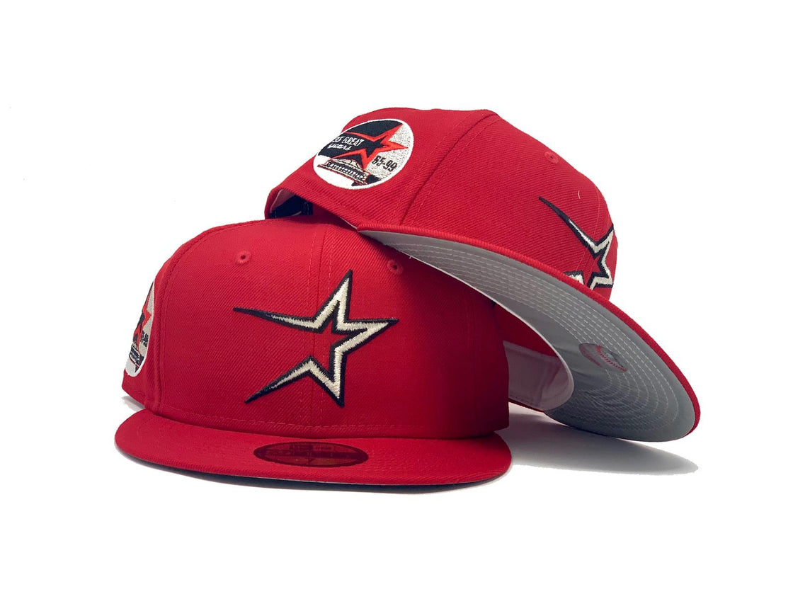 HOUSTON ASTROS 35TH ANNIVERSARY RED REFLECTIVE BRIM NEW ERA FITTED HAT
