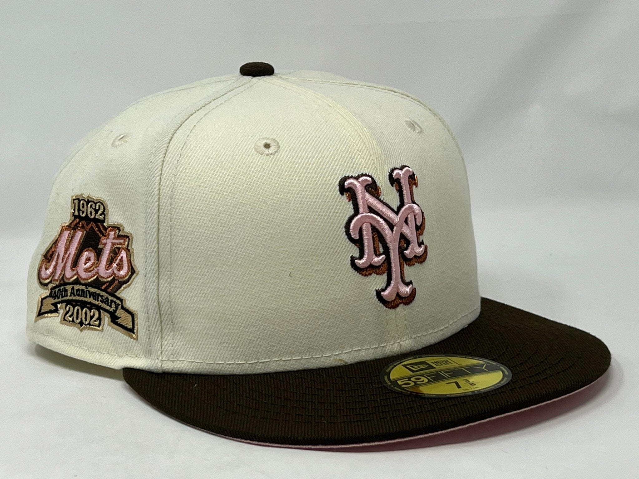 New York Mets New Era Custom Corduroy Brim Cream 59FIFTY Fitted Hat, 7 3/8 / Cream