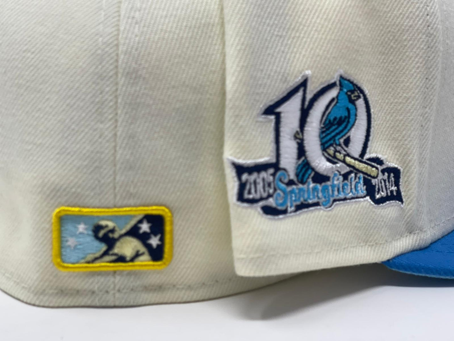 SPRINGFIELD CARDINALS 10TH ANNIVERSARY "ICE LEMONADE" BRIGHT BLUE BRIM NEW ERA FITTED HAT