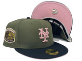 NEW YORK METS 1969 WORLD SERIES OLIVE CAP BLACK VISOR PINK BRIM NEW ERA FITTED HAT